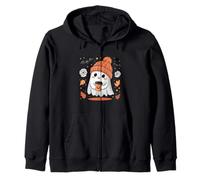 Cute Ghost Drinking Coffee Halloween Ghost Ice Coffee Womens Sudadera con Capucha