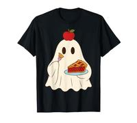 Cute Ghost Eating Pie Halloween Fall Autumn Apple Lover Camiseta