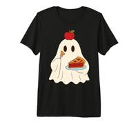 Cute Ghost Eating Pie Halloween Fall Autumn Apple Lover Camiseta Premium