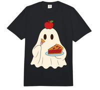 Cute Ghost Eating Pie Halloween Fall Autumn Apple Lover Comfort Colors Adult Heavyweight T-Shirt