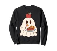 Cute Ghost Eating Pie Halloween Fall Autumn Apple Lover Sudadera