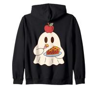 Cute Ghost Eating Pie Halloween Fall Autumn Apple Lover Sudadera con Capucha