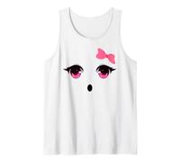Cute Ghost Face with Bow for Girl Women Halloween Costume Camiseta sin Mangas