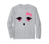 Cute Ghost Face with Bow for Girl Women Halloween Costume Manga Larga