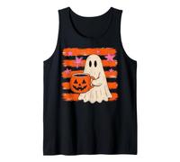 Cute Ghost Halloween Coffee Lover Spooky Season Pumpkin Camiseta sin Mangas