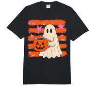 Cute Ghost Halloween Coffee Lover Spooky Season Pumpkin Comfort Colors Adult Heavyweight T-Shirt