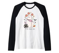 Cute Ghost Halloween In My Spooky Era Calabaza Candy Maíz Camiseta Manga Raglan