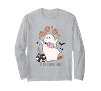 Cute Ghost Halloween In My Spooky Era Calabaza Candy Maíz Manga Larga