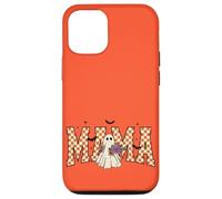 Cute Ghost Halloween Mama - Tablero de ajedrez Calabaza otoño Floral Carcasa para iPhone 12/12 Pro