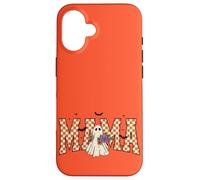 Cute Ghost Halloween Mama - Tablero de ajedrez Calabaza otoño Floral Carcasa para iPhone 16