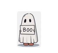 Cute Ghost Holding A Sign Boo - Ambientadores minimalistas para coche, 4 unidades, tarjetas perfumadas colgantes, tarjetas perfumadas para coche, tabletas de aromaterapia