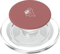 Cute Ghost Holding Vinyl Record Music Graphic - Rosa PopSockets PopGrip para MagSafe
