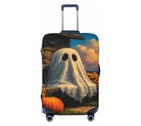Cute Ghost in A Porch Halloween Pumpkin - Fundas elásticas para equipaje de viaje, a prueba de polvo, resistente a los arañazos, protector de maleta de 22 a 24 pulgadas