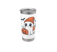 Cute Ghost Pumpkin Spice Fall Coffee Lover Girls Womens Vaso térmico de acero inoxidable de doble pared