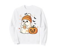 Cute Ghost Pumpkin Spice Latte Temporada de otoño Sudadera