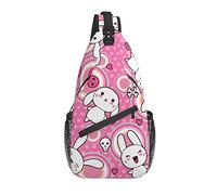 Cute Ghost Rabbit Pink Pattern Cross Chest Bag Diagonalmente Sling Backpack Crossbody Shoulder Bag Travel Senderismo Daypacks para Hombres y Mujeres