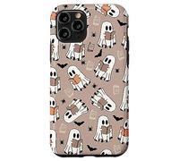 Cute Ghost Reading Books Retro Groovy Spooky Beige Pattern Carcasa para iPhone 11 Pro