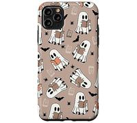 Cute Ghost Reading Books Retro Groovy Spooky Beige Pattern Carcasa para iPhone 11 Pro MAX