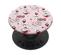 Cute Ghost Valentines XOXO Heart Dice Spooky PopSockets PopGrip Adhesivo