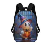 Cute Ghost with Pumpkin And Witch Hat Mochilas Infantiles Impresas En 3D, Mochilas De Moda Informales, Mochilas De Viaje Bonitas, Mochilas Informales Para Exteriores Para Niños Y Niñas 17inch