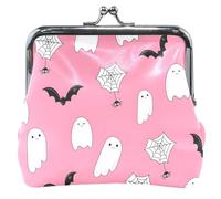 Cute Ghosts - cartera personalizado para mujer con hebilla de piel para beso, pequeño cambio, color rosa, Cute Ghosts Pink 2, UNITALLA, Cute Ghosts Pink 2, UNITALLA, Classic
