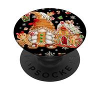 Cute Gingerbread House Decor For Women with Christmas GNOME PopSockets PopGrip Adhesivo