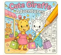 Cute Giraffe Adventures - Coloring Book: Adorable Plush Giraffe Coloring Book with Fun Home, Park & Everyday Scenes for Kids