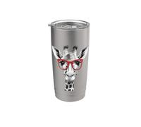 Cute Giraffe in Red Sunglasses Graphic T-Shirt Funny Animal Vaso térmico de acero inoxidable de doble pared