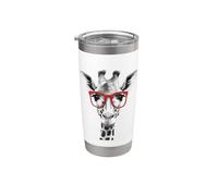 Cute Giraffe in Red Sunglasses Graphic T-Shirt Funny Animal Vaso térmico de acero inoxidable de doble pared