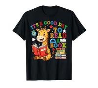 Cute Giraffe Reading Book Day It's A Good Day TO Read A Book Camiseta