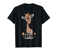 Cute Giraffe with Glasses Funny Animal Retro Style Camiseta