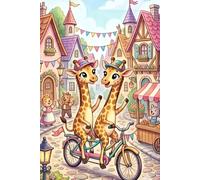 Cute Giraffes on Tandem: Town Edition: Graph Paper Notebook for Kids and Teens - 100 Page Journal for School, Math and Creative Drawing