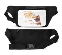 Cute Girl and Flag - Riñonera unisex, color negro, Black, Talla única