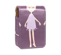 Cute Girl - Estuche portátil para pintalabios para viajes, mini caja de almacenamiento de lápiz labial con espejo para mujeres y mujeres, bolsa de cosméticos de cuero, Varios colores, 9.5x2x7 cm/3.7x0.8x2.7 in