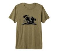Cute Girl Funny Retro Vintage Logo Happy Black Pug Dog Lover Camiseta Premium