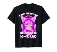 Cute Girl Graphic tee Can't Hear You I'm Listening to KPOP Camiseta