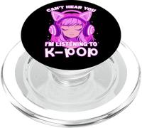 Cute Girl Graphic tee Can't Hear You I'm Listening to KPOP PopSockets PopGrip para MagSafe