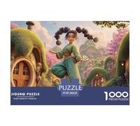 Cute Girl in The Game Full-Body Photo 1000 Pièces Rompecabezas Magical Mountain Desafiante Y Educativo para Adultos Juego De Desafío Difícil 38x26cm/1000pcs