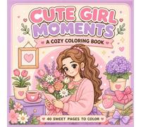 Cute Girl Moments Coloring Book: Cute Girls, Cozy Moments & Pretty Flowers - 40 Sweet Coloring Pages for Relaxation and Self-Care