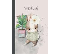 Cute Girl Rabbit Notebook A5 (6x9), Bunny Lover Lined Journal, Easter Basket Stuffer for Kids, Teens, Mums and Friends: Pastel Spring Pink Cover, 120 pages