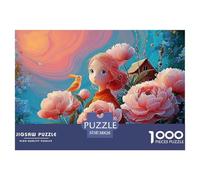Cute Girl with Red Hair and Freckles 1000 Piezas Cartulina Premium Rompecabezas DIY Blooming Flowers Antiestrés Juego Creativo Rompecabezas Regalos para Familia Y Amigos 38x26cm/1000pcs
