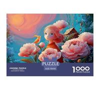 Cute Girl with Red Hair and Freckles 1000 Piezas Cartulina Premium Rompecabezas DIY Blooming Flowers Antiestrés Juego Creativo Rompecabezas para Adultos Y Niños 70x50cm/1000pcs