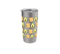 Cute Girls Funny Anime Kawaii Food Avocado Toast Bread Lover Vaso térmico de acero inoxidable de doble pared