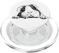 Cute Girls Happy Face Black Ink Logo Guinea Pig Lover PopSockets PopGrip para MagSafe