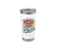 Cute Girls Retro Vintage Life Is Better Sugar Glider Lover Vaso térmico de acero inoxidable de doble pared