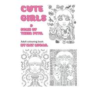 Cute Girls & some of their pets.: Adult coloring book.