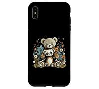 Cute Girls Teddy Bear and Ted Friend Floral Cottagecore Carcasa para iPhone XS MAX