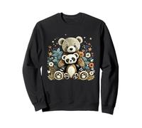 Cute Girls Teddy Bear and Ted Friend Floral Cottagecore Sudadera