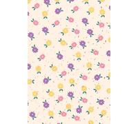 Cute Girly Sweet Pink, Purple and Yellow Small Flowers 50 Watermark Blank Page Notebook/Journal