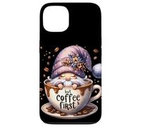 Cute GNOME Coffee Mug with Funny Saying But Coffee First Carcasa para iPhone 13